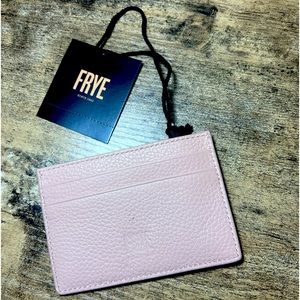 Frye Pebbled Leather Light Pink Card Holder NWT